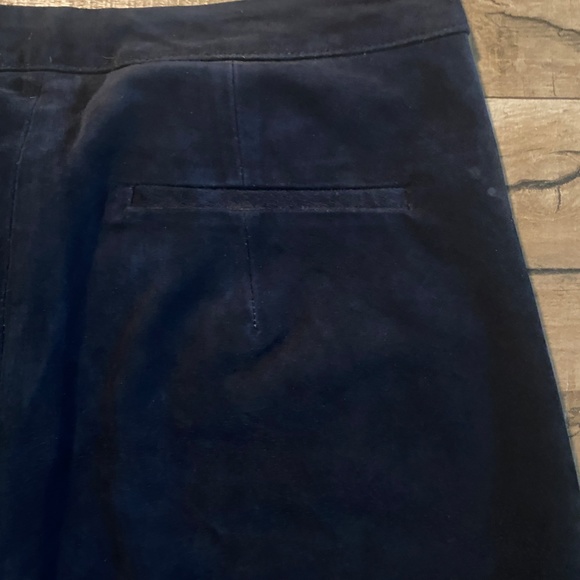 ZARA Navy Blue Wide-Leg Suede Culottes with Pockets Size Medium - Picture 12 of 16